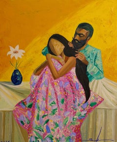 «Los amantes», 120 x 100 cm, acrílico sobre lienzo