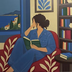 Serie „Book Lover“, 100 x 100 cm, Acryl auf Leinwand