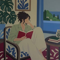 Serie „Book Lover“, 100 x 100 cm, Acryl auf Leinwand