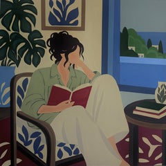 Serie „Book Lover“, 100 x 100 cm, Acryl auf Leinwand