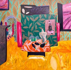 Salón, 150 x 150 cm, acrílico sobre lienzo