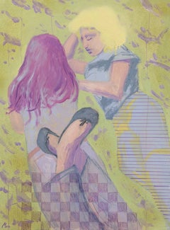Las chicas están descansando, 80 x 60 cm, acrílico sobre lienzo