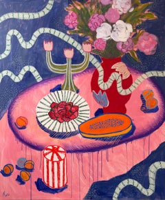 Naturaleza muerta con papaya, 120 x 100 cm, acrílico sobre lienzo