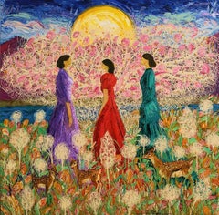 «Hermanas», 170 x 170 cm, acrílico sobre lienzo