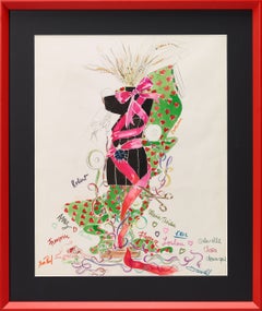1.º de Taller de Dibujo, Art Déco, acuarela y lápices de color, 1991