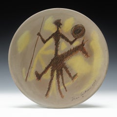 "" Don Quichotte "" white earthenware glazed plate