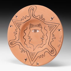 Stampa figurativa su ceramica “Omaggio agli Etruschi”, anni ’50, in buone condizioni