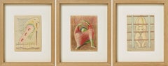 Tryptique Extase, Figurative Drawing on Archival Paper, Circa 1940s