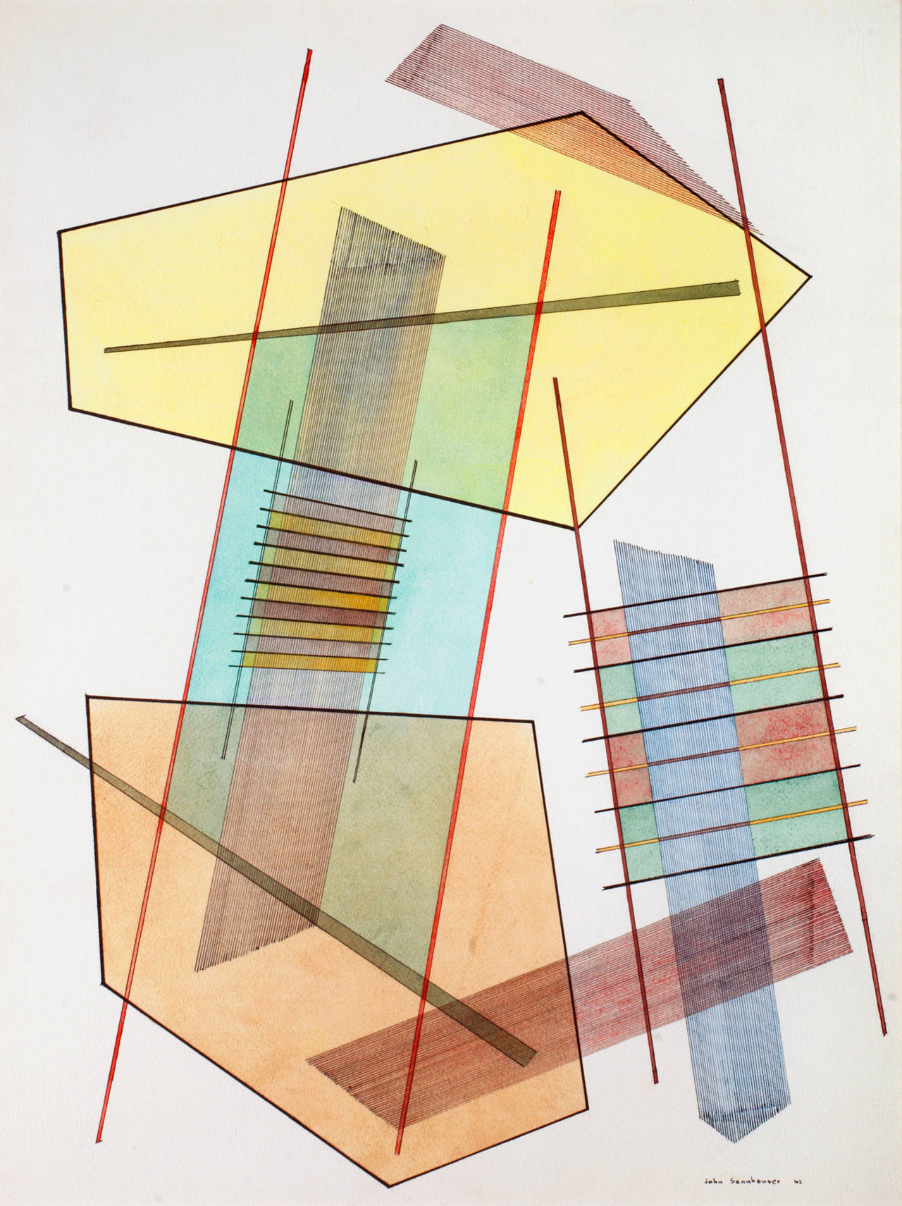John Sennhauser Abstract Drawing - Organization No. 17
