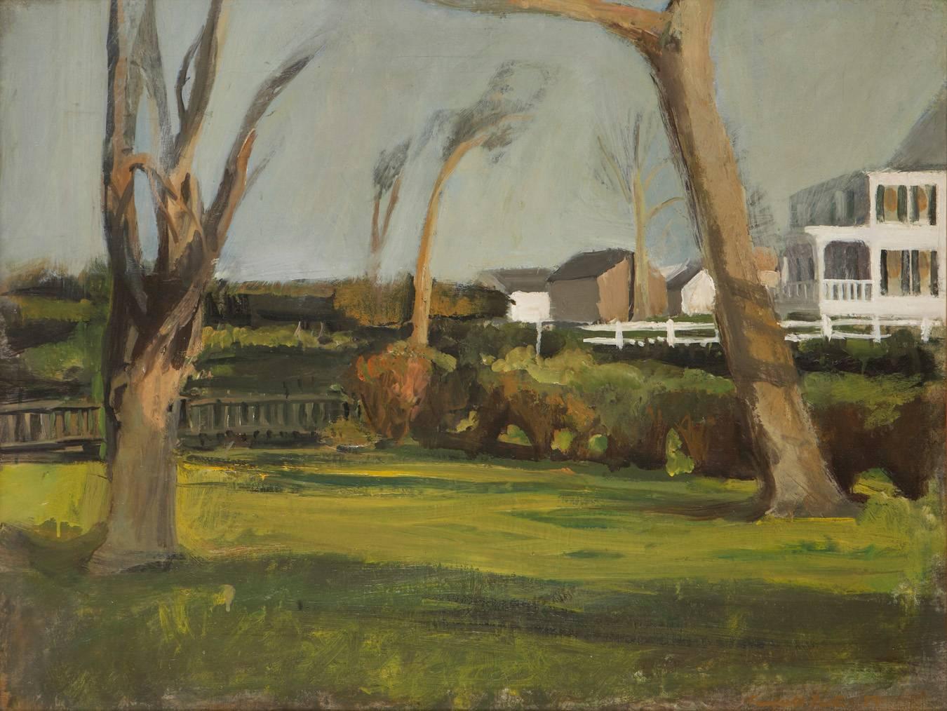 Fairfield Porter Landscape Painting - Southampton Backyards