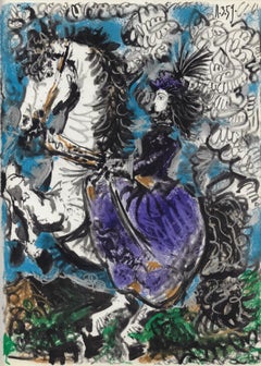 Picasso (after) - "11.3.59" (from Toros y Toreros) 1961 Colored Lithograph