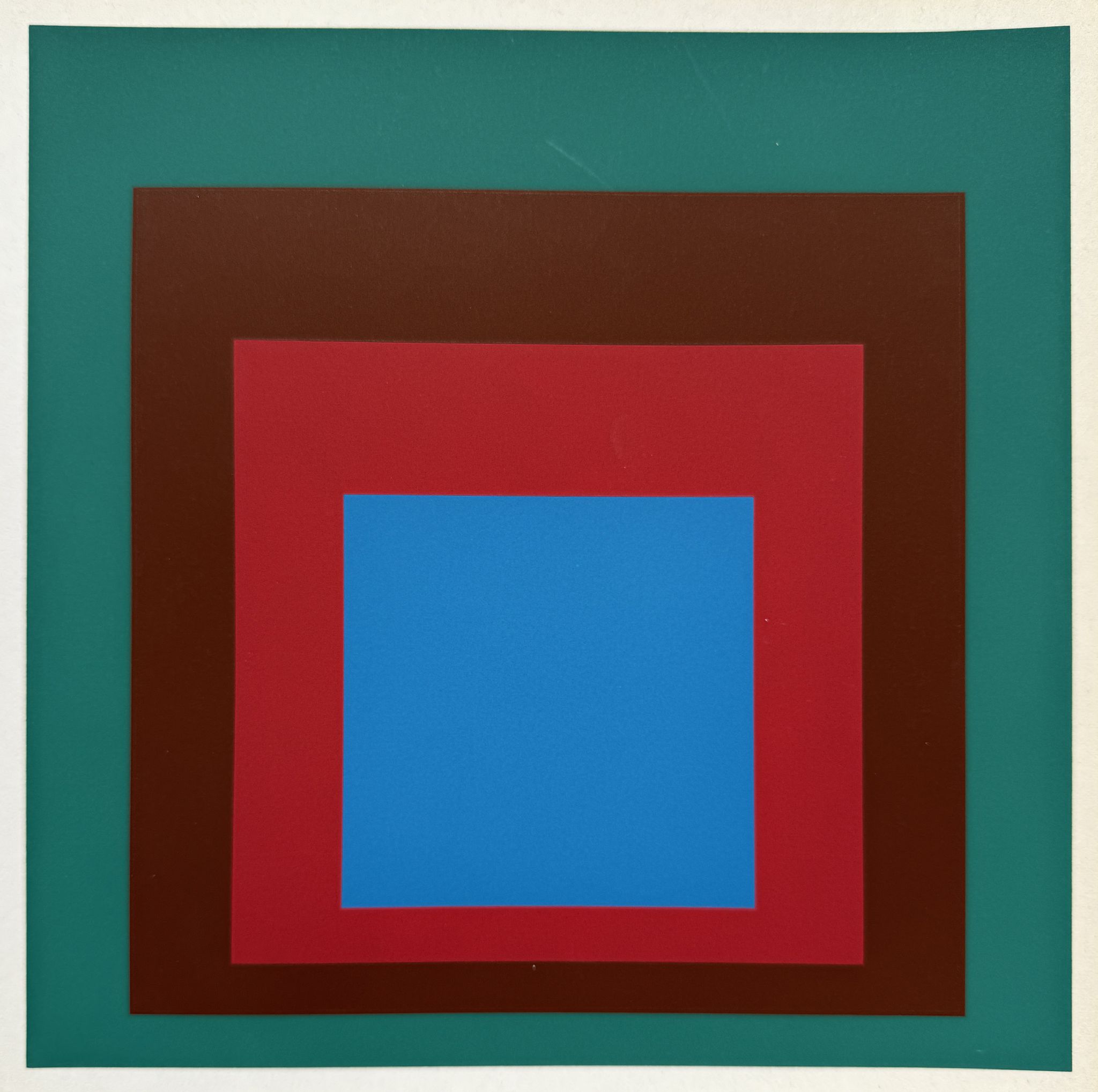 Albers, Josef
Untitled from "Josef Albers im Landesmuseum Münster", 1977

Silkscreen on hard vellum
8 7/8  x 9 1/8 in.

From the limited edition
Published by Landesmuseum Münster for the exhibition "Josef Albers in the Landesmuseum Münster"