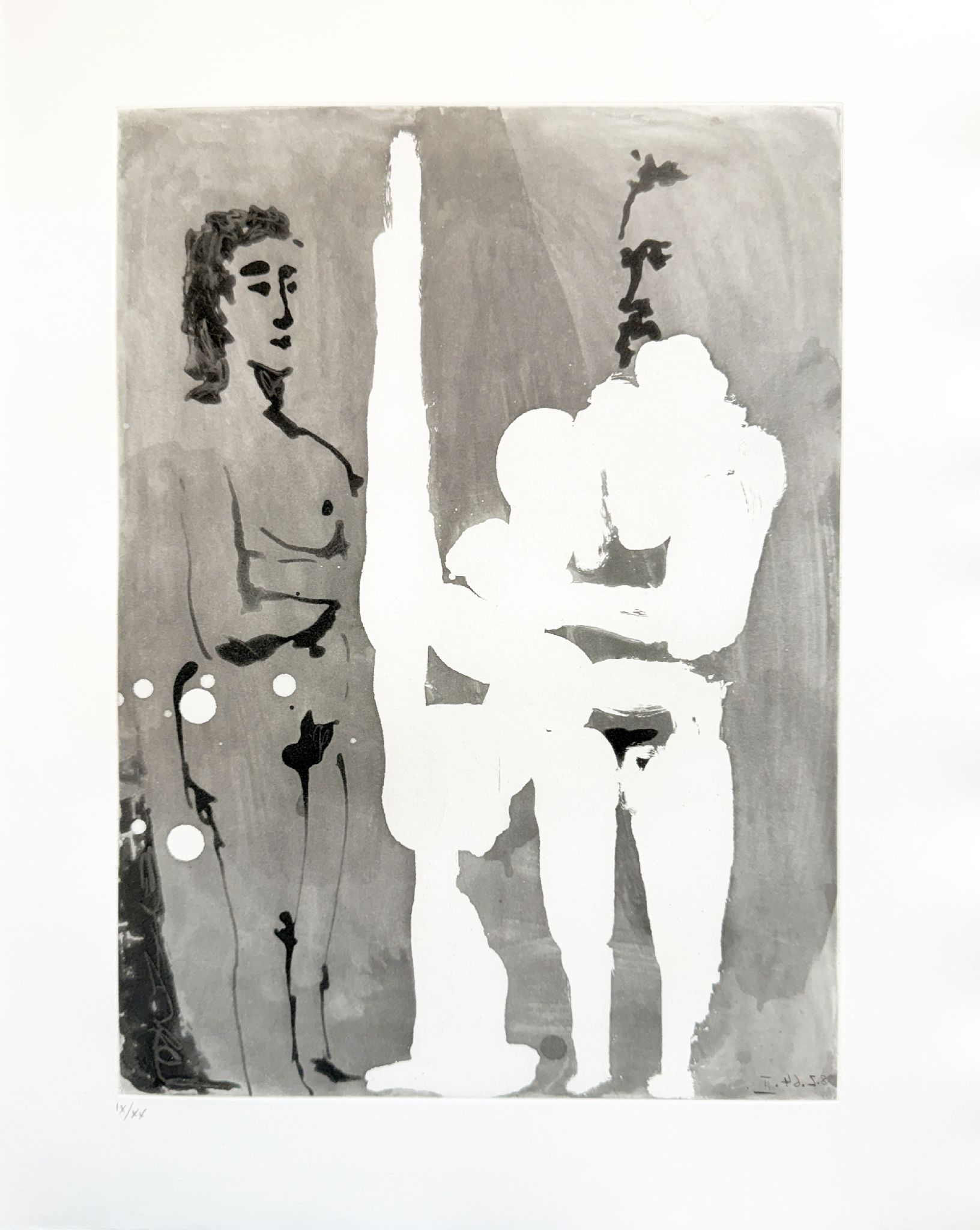 Picasso - "Peintre Debout à Son Chevalet, avec un Modèle" Aquatint 1964-65