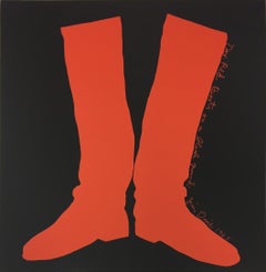 Dine - "Two Red Boots on a Black Ground" 1968 (Banner, Multiples Calendar 1969)