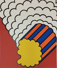 Krushenick - "White Smoke Red Sky" 1968 (Banner, Multiples Calendar 1969)