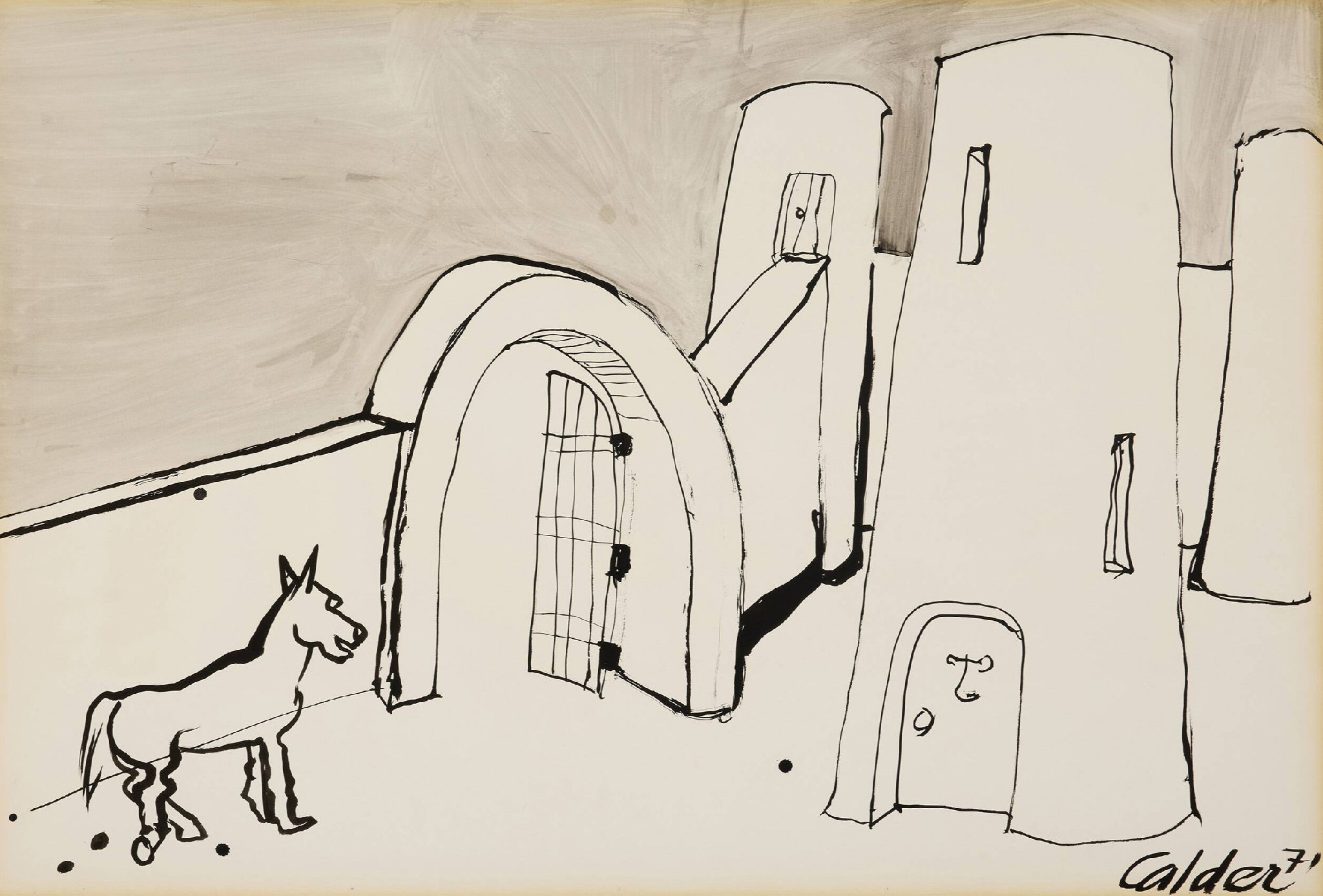 Calder, Alexander
Untitled, 1971

Gouache and ink on paper
29 1/2 x 43 1/4 in.

Original work of art
Signed and dated in ink
This work is registered in the archives of the Calder Foundation, New York, under application number
