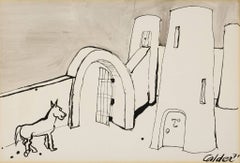 Alexander Calder - Senza titolo. Opera unica a guazzo e inchiostro su carta (1971)