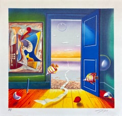 Ferjo - "Blue Door" (2000) Hand Signed, Lithograph in colors on paper