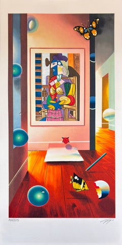Ferjo - "Cubist Room" (2000) Hand Signed, Lithograph in colors on paper