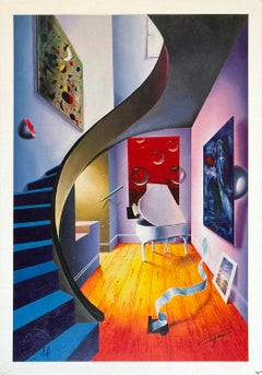 Ferjo - "The Blue Stairs" (2000) Lithograph in colors on paper