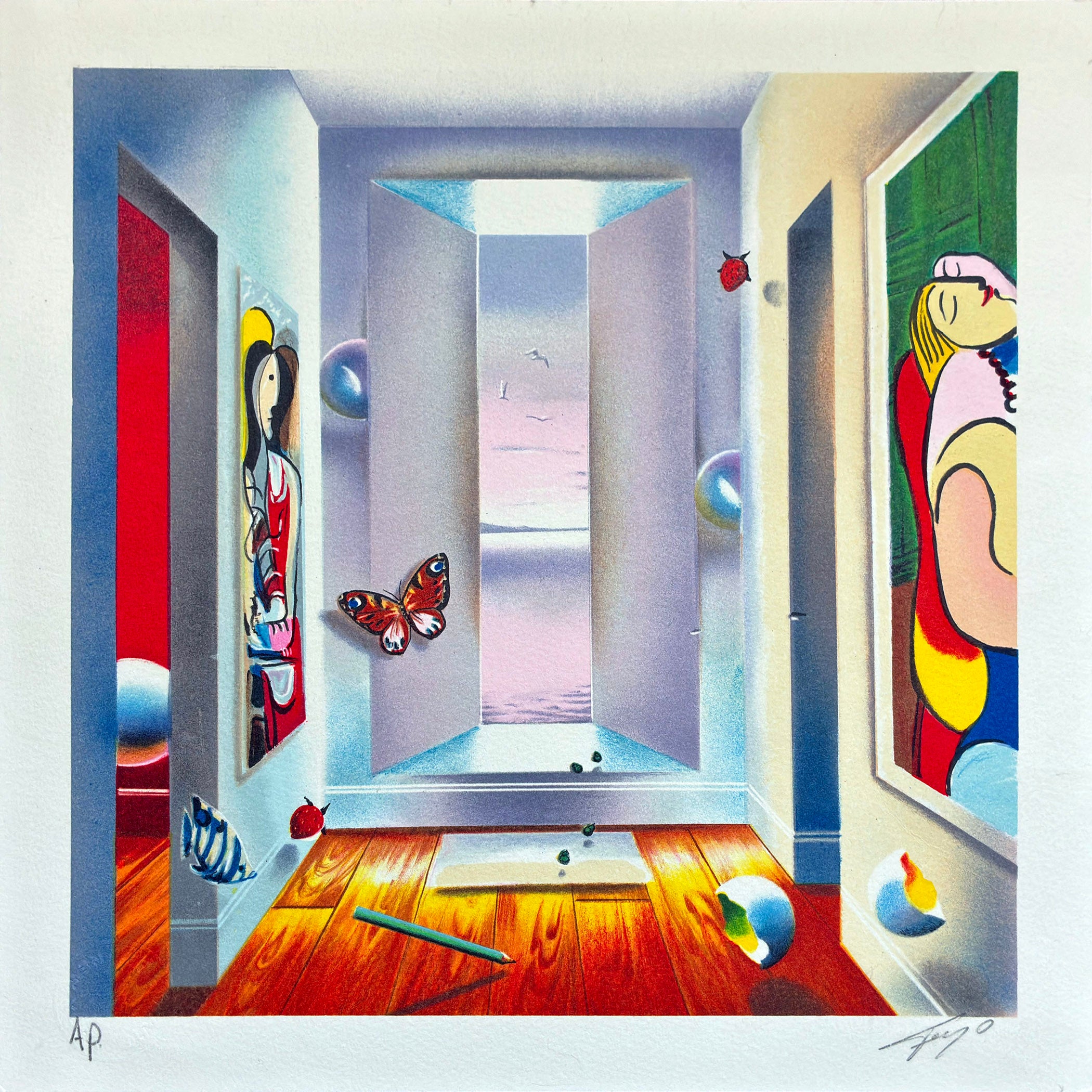 Ferjo, Fernando de Jesus Oliveira Print - Ferjo - "The Dream" (2000) Hand Signed, Lithograph in colors on paper