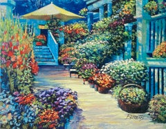 Howard Behrens - "Nantucket Flower Market" (2003) Embellished print on canvas