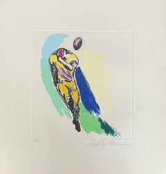 Leroy Neiman - "Football 2" Color Etching on Paper, Signed Limited Edition, 1972