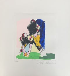 Leroy Neiman - "Football 5" Color Etching on Paper, Signed Limited Edition, 1972