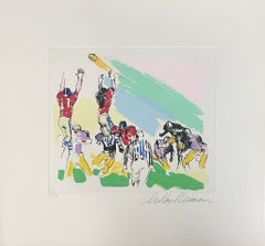 Leroy Neiman - "Football 7" Color Etching on Paper, Signed Limited Edition, 1972