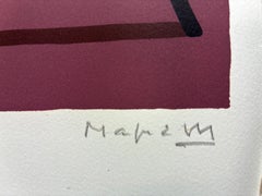 Magnelli - "Litho fond brun" (Lithograph on brown background) Hand signed, 1970