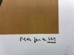 Magnelli - "Litho fond ocre" (Lithograph on ochre background) Hand signed, 1970