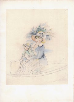 Renoir (after) - "Mme Renoir et Pierre dans une barque" Lithograph, 1886/1948