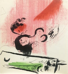 Marc Chagall - "La Tour Eiffel Verte" (The Green Eiffel Tower) Lithograph, 1957