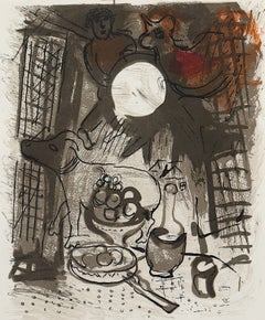 Chagall – „La Nature Morte Brune“ (Braunes Stillleben), Lithografie auf Papier, 1957