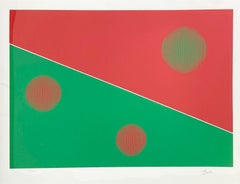 Gisela Beke - "Bauhaus" (Red and Green) Original serigraph on paper, 1979