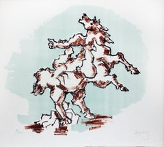 Jacques Lipchitz - «El caballo» (1967). Litografía firmada a color sobre papel