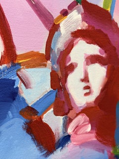 Peter Max - "Statue of Liberty" Unique acrylic painting on canvas, Signed
