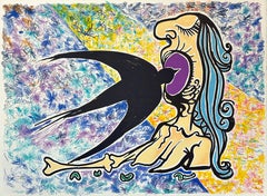"L'Hirondelle" (The Swallow) Lithograph in colors, Signed by Dali, Authenticated