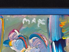 "Sitting Angel" (1988) Oil Painting on Canvas, Signed by Peter Max