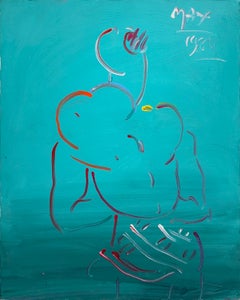 "Daydreaming" (1984) Acrylic Painting on Canvas, Signed by Peter Max
