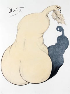 "Pear and Nude Back" Original Etching from Dalí Illustre Casanova, Authenticated