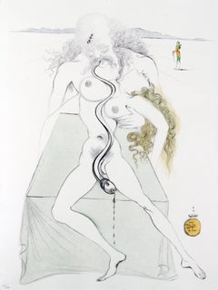 "Nude Couple, Large Serpent" (1967) Original Etching from Dalí Illustre Casanova