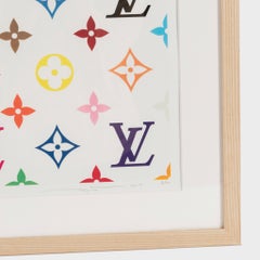 Louis Vuitton White Murakami Multicolor Monogram Takashi Murakami framed print