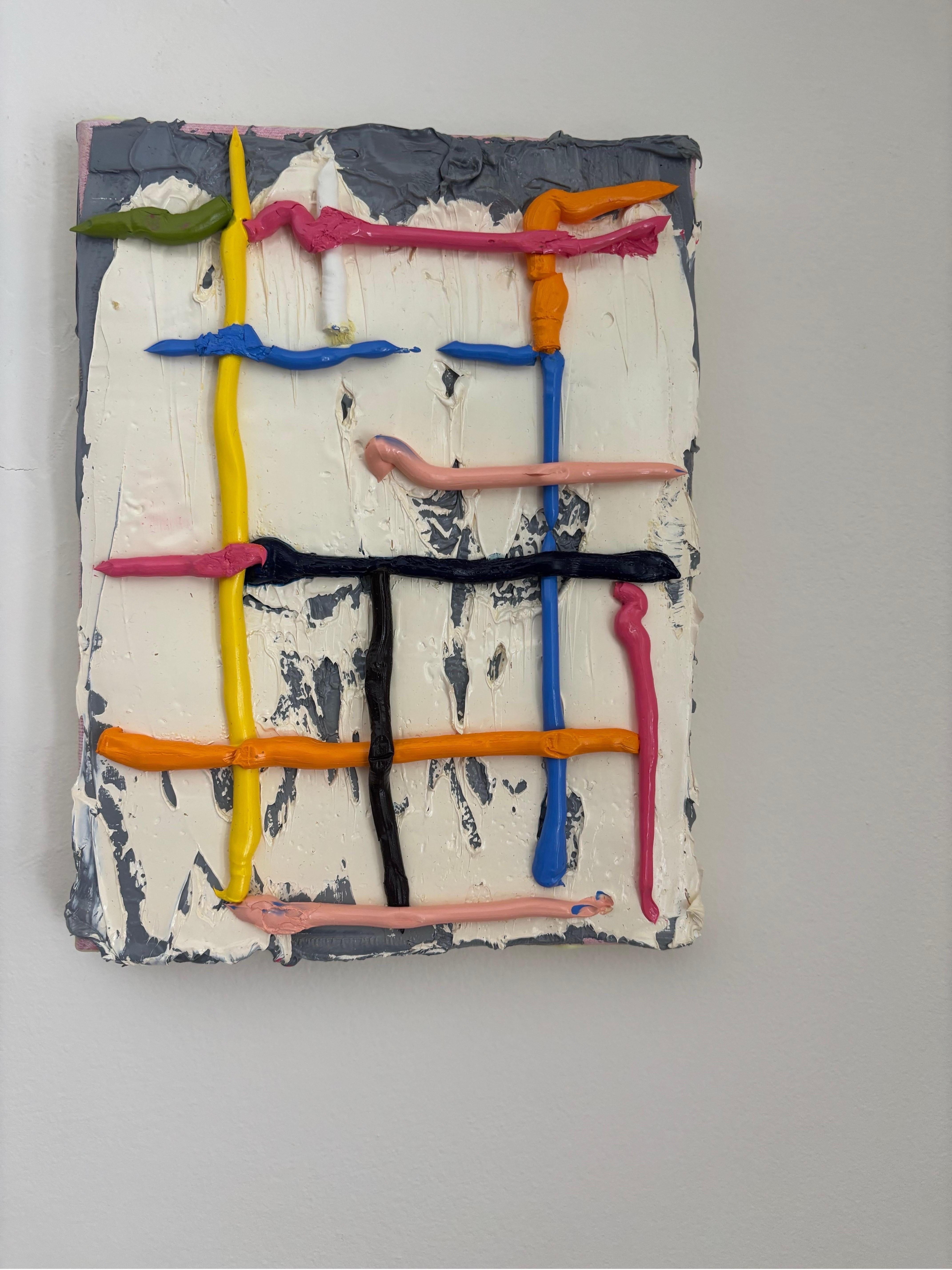 Senza titolo, dalla serie Creare ordine dal caos - Abstract Painting Beige di Aquil Copier