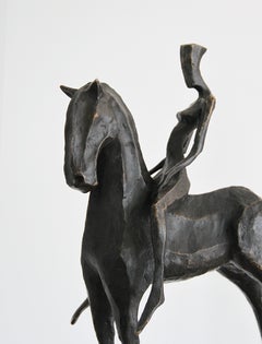 Mette a Cavallo by Nando Kallweit  Bronze Figurine. Nude female atop a horse