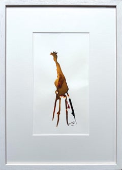 Wuthering Heights - Gabielle Pool - Whimsical ink painting of a giraffe