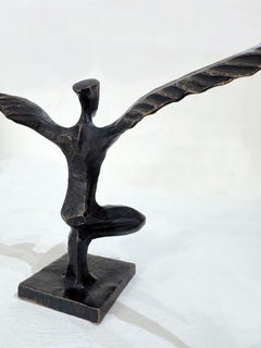 Ikarus XVI by Nando Kallweit. Elegant figurative bronze of a Ikarus