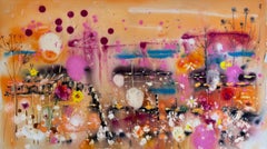 À travers les champs en automne. Acrylique sur toile. Par Racheal Dalzell