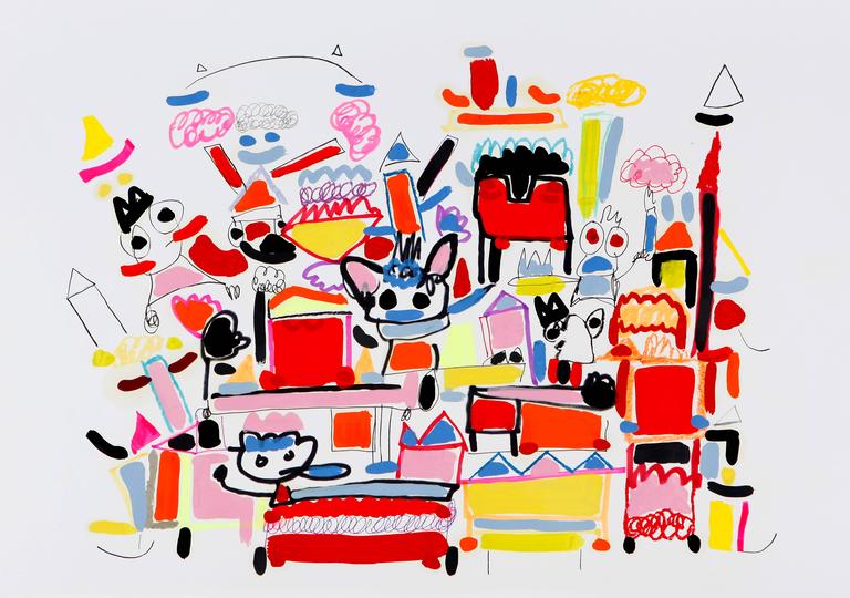 Xavi Carbonell, Untitled, Mixed media on paper, 2016 - Painting by Xavi Carbonell