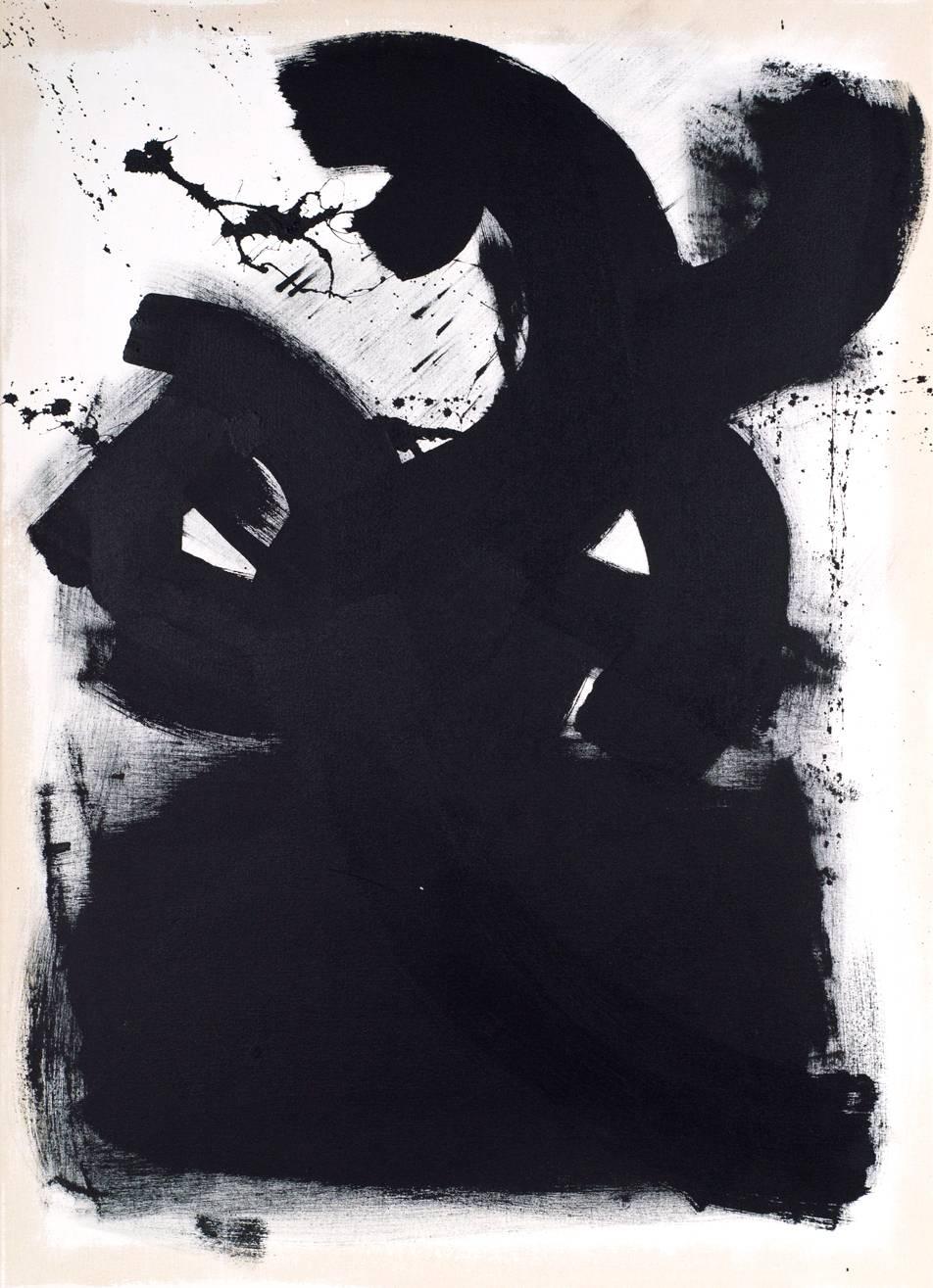 Jose Buelo, Untitled, Black and White Abstract on Canvas, 2018 1